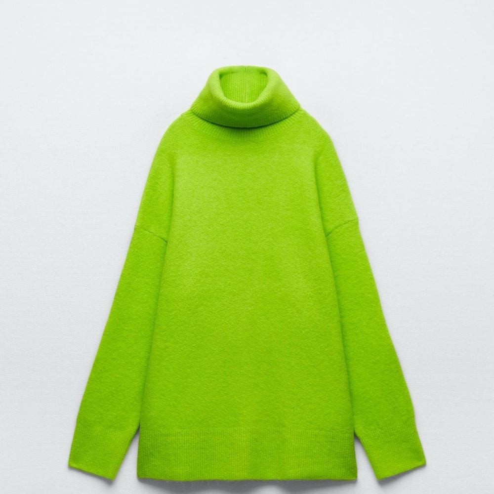Lime Green Turtleneck Sweater